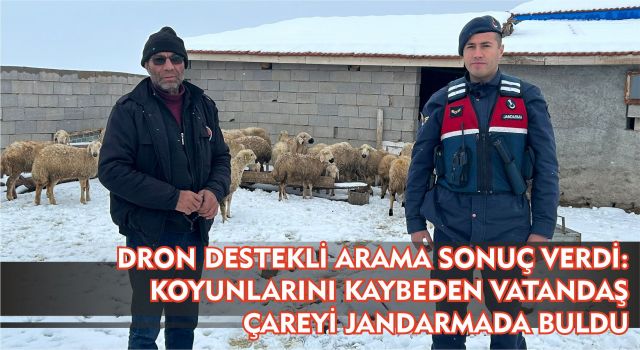 Dron Destekli Arama Sonuç Verdi: Koyunlarını Kaybeden Vatandaş Çareyi Jandarmada Buldu