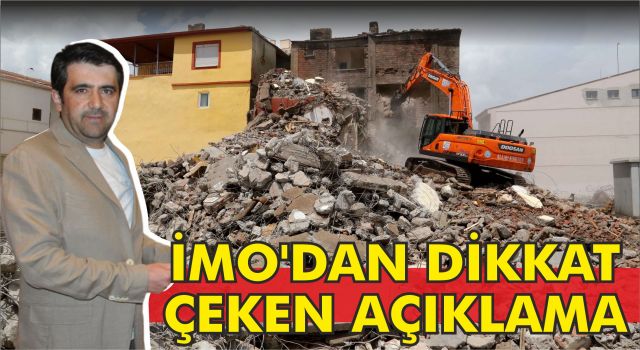 İmo'dan Dikkat Çeken Açıklama