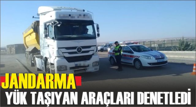 Jandarma Yük Taşıyan Araçları Denetledi