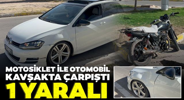 Motosiklet İle Otomobil Kavşakta Çarpıştı: 1 Yaralı