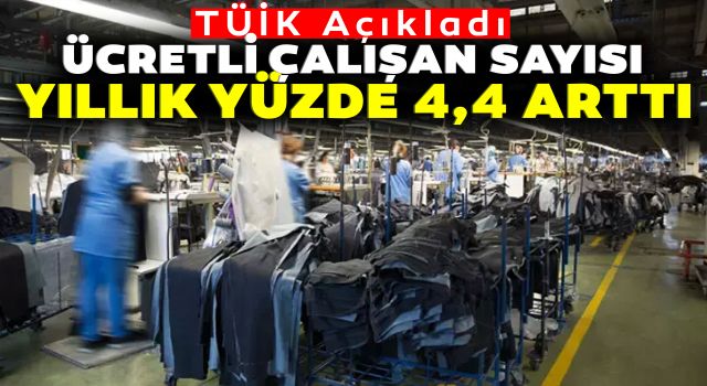 TÜİK Açıkladı: Ücretli Çalışan Sayısı Yıllık Yüzde 4,4 Arttı