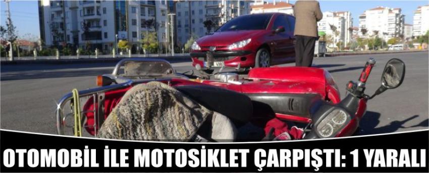 Otomobil İle Motosiklet Çarpıştı: 1 Yaralı