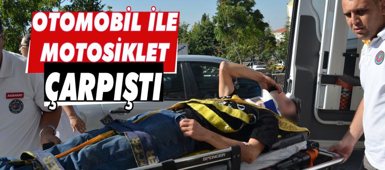 Otomobil İle Motosiklet Çarpıştı