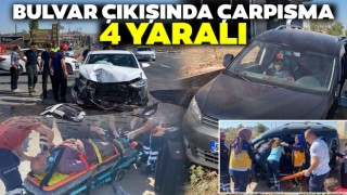 Bulvar Çıkışında Çarpışma: 4 Yaralı