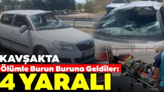 Kavşakta Ölümle Burun Buruna Geldiler: 4 Yaralı