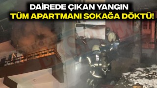 Dairede Çıkan Yangın Tüm Apartmanı Sokağa Döktü!