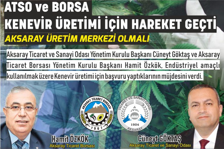 Atso Ve Ticaret Borsasından Kenevir Atağı